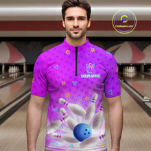 Load image into Gallery viewer, Purple Custom Bowling Shirts Men Women Team Bowling Jerseys Polo and Zip Shirt MBL163