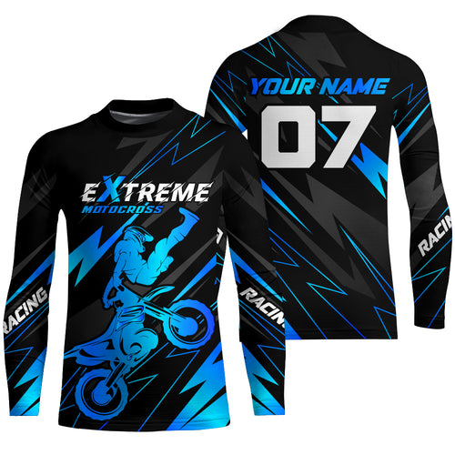 Blue Motocross Racing Jersey Custom Dirt Bike Shirt Kid Women Men Motorcycle Shirt XM300