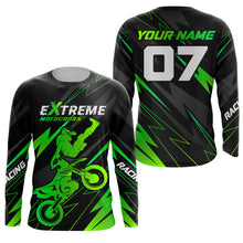 Load image into Gallery viewer, Green Motocross Racing Jersey Custom Dirt Bike Shirt Kid Women Men Motorcycle Shirt XM300