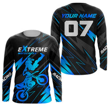 Load image into Gallery viewer, Blue Motocross Racing Jersey Custom Dirt Bike Shirt Kid Women Men Motorcycle Shirt XM300