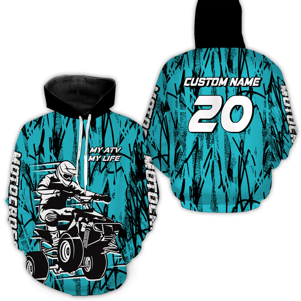 Custom ATV Motocross Hoodie for Adult Men Women Quad Bike Shirt ATV Hoodie MHATV11