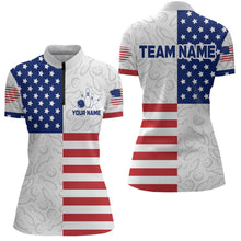 Load image into Gallery viewer, American Flag Bowling Shirt Patriotic Bowling Shirts for Men Women Bowling Jersey MBL24