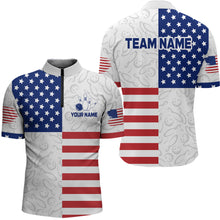Load image into Gallery viewer, American Flag Bowling Shirt Patriotic Bowling Shirts for Men Women Bowling Jersey MBL24