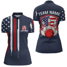 Load image into Gallery viewer, American Flag Bowling Shirt Patriotic Bowling Jersey for Men Women Bowling Polo&amp;1/4 Zip MBL25