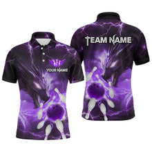 Load image into Gallery viewer, Custom Dragon Bowling Shirt Purple Thunder Bowling Jersey for Men Women Team MBL82