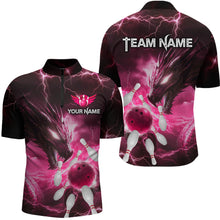 Load image into Gallery viewer, Custom Dragon Bowling Shirt Pink Thunder Bowling Jersey for Men Women Team MBL82