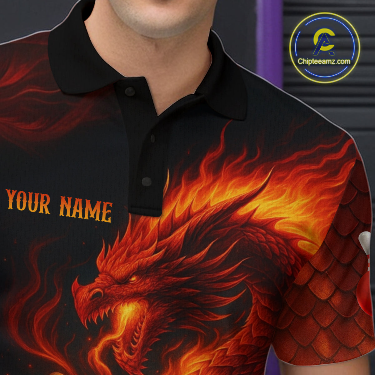 Dragon Bowling Shirts Women Men Team Custom Flame Bowling Jerseys for Bowlers MBL143