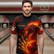 Load image into Gallery viewer, Dragon Bowling Shirts Women Men Team Custom Flame Bowling Jerseys for Bowlers MBL143