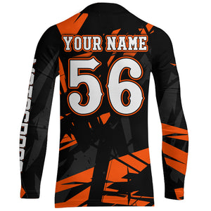 Motocross Racing Shirt Dirt Bike Jersey For Men Kid UPF30+ Off-road Racing Jersey Orange XM229