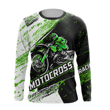 Load image into Gallery viewer, Youth Motocross Jersey UPF30+ Custom Green Dirt Bike Shirt For Men Women Kid Off-road Racing Shirt XM24