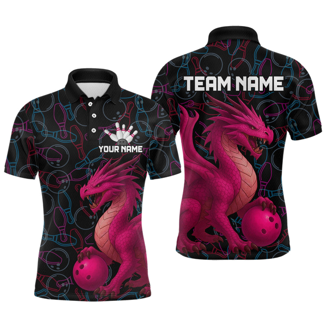 Pink Dragon Bowling Shirt Custom Bowling Jerseys for Men Women with Team Name MBL89