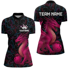 Load image into Gallery viewer, Pink Dragon Bowling Shirt Custom Bowling Jerseys for Men Women with Team Name MBL89