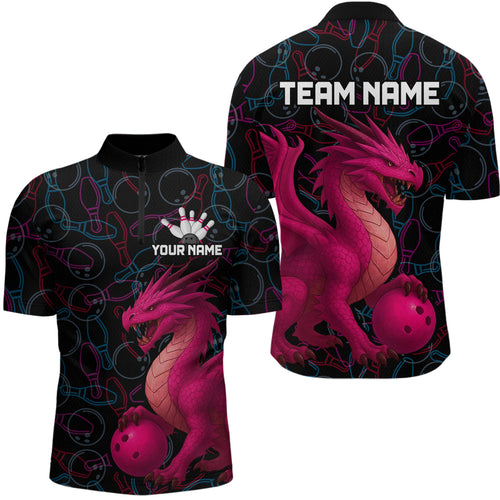 Pink Dragon Bowling Shirt Custom Bowling Jerseys for Men Women with Team Name MBL89