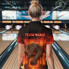 Load image into Gallery viewer, Custom Leopard Bowling Shirts for Women Men Team Bowling Polo and Quarter Zip MBL145