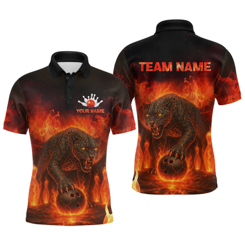 Custom Leopard Bowling Shirts for Women Men Team Bowling Polo and Quarter Zip MBL145