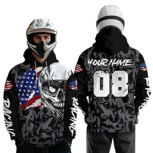 Load image into Gallery viewer, Patriotic Motocross Hoodie for Men Women Dirt Bike Racing Hoodie Custom Riding Shirt MH162
