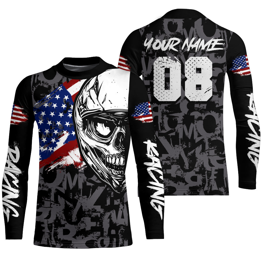 Motocross Jersey Dirt Bike US Flag Motorcycle Racing Shirt For Kid Men Women XM327