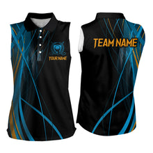 Load image into Gallery viewer, Custom Blue and Black Golf Polo Shirt for Men Women Golf Shirts Team Golf Apparel MMG24