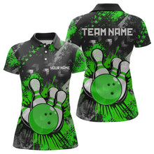 Load image into Gallery viewer, Green Watercolor Bowling Shirts for Women Men Custom Team Bowling Polo&amp;1/4 Zip Shirt MBL110