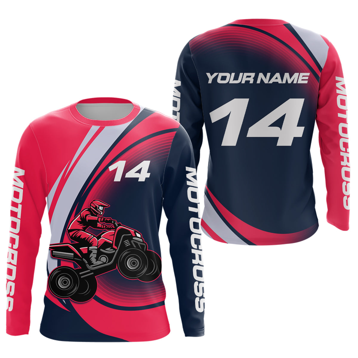 Custom Eagle ATV Riding Jersey Pink and Blue Quad Bike Jersey for Kid Men Women MX103