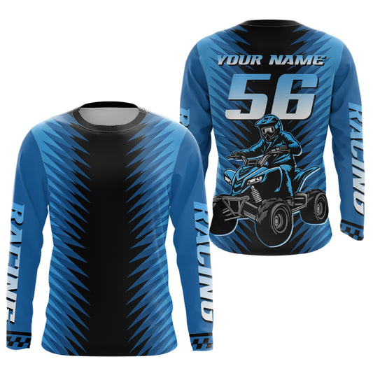 Blue ATV Motocross Racing Jersey Custom ATV Shirts Kid Women Men Quad Jersey MX110