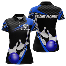 Load image into Gallery viewer, Blue Bowling Shirts for Men and Women Bowling Shirt Team Bowling Polo &amp; 1/4 Zip Shirt MBL36