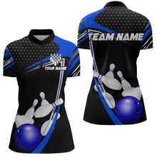 Load image into Gallery viewer, Blue Bowling Shirts for Men and Women Bowling Shirt Team Bowling Polo &amp; 1/4 Zip Shirt MBL36