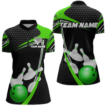 Load image into Gallery viewer, Green Bowling Shirts for Men and Women Bowling Shirt Team Bowling Polo &amp; 1/4 Zip Shirt MBL36