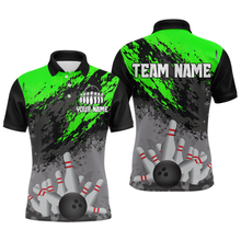 Load image into Gallery viewer, Custom Green Bowling Shirt forMen Women Team Bowling Jersey Bowling Polo &amp; 1/4 Zip Shirt MBL40