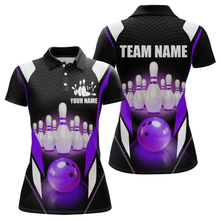 Load image into Gallery viewer, Purple Bowling Shirt for Men and Women Bowling Jersey with Team Bowling Polo &amp; 1/4 Zip MBL42