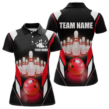 Load image into Gallery viewer, Red Bowling Shirt for Men and Women Bowling Jersey with Team Bowling Polo &amp; 1/4 Zip MBL42