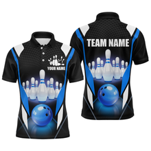 Load image into Gallery viewer, Blue Bowling Shirt for Men and Women Bowling Jersey with Team Bowling Polo &amp; 1/4 Zip MBL42