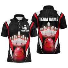 Load image into Gallery viewer, Red Bowling Shirt for Men and Women Bowling Jersey with Team Bowling Polo &amp; 1/4 Zip MBL42