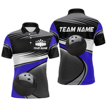 Load image into Gallery viewer, Black&amp;Blue Bowling Shirt for Men Women Team Custom Bowling Polo &amp; 1/4 Zip Shirt MBL43