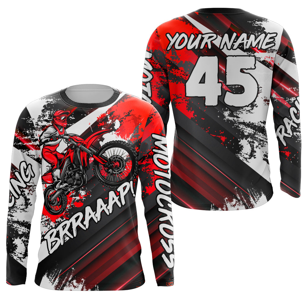  Custom Motocross Jersey MX Racing UPF30+ Dirt Bike Number Name  Adult&Kid Off-Road Motorcycle Shirt