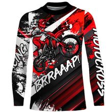 Load image into Gallery viewer, Custom Motocross Racing Jersey Adult&amp;Kid UPF30+ Dirt Bike Riding Off-road Red MX Shirt XM36