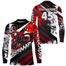 Load image into Gallery viewer, Custom Motocross Racing Jersey Adult&amp;Kid UPF30+ Dirt Bike Riding Off-road Red MX Shirt XM36