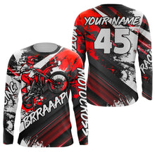 Load image into Gallery viewer, Custom Motocross Racing Jersey Adult&amp;Kid UPF30+ Dirt Bike Riding Off-road Red MX Shirt XM36