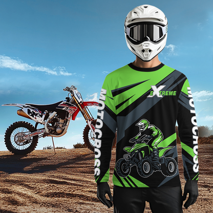 ATV Racing Jersey Green Custom ATV Riding Shirt for Kid Adult Quad Bike ATV Jersey MX116