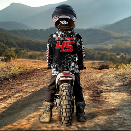 Custom ATV Racing Jersey Red-Black ATV Motocross Shirt ATV Jersey for Men Kid Women MX117
