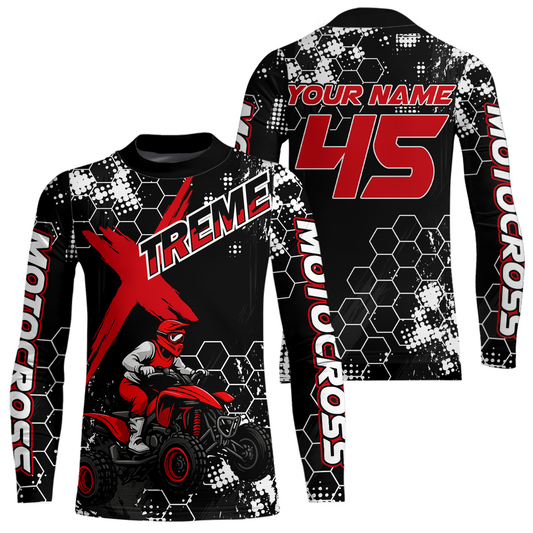 Custom ATV Racing Jersey Red-Black ATV Motocross Shirt ATV Jersey for Men Kid Women MX117