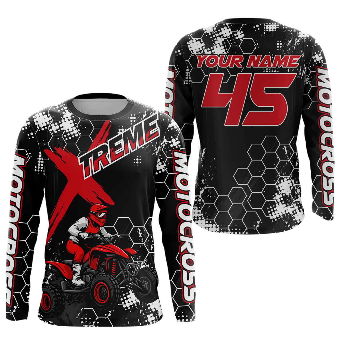 Custom ATV Racing Jersey Red-Black ATV Motocross Shirt ATV Jersey for Men Kid Women MX117