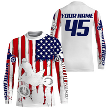 Load image into Gallery viewer, Motocross Racing Jersey UPF30+ American Flag Dirt BIkeJersey Youth MX Riding Motorcycle Shirt XM111