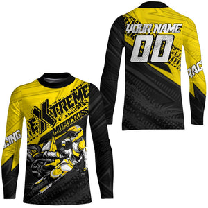 Yellow Motocross Racing Jersey Upf30+ Kid Men Women Dirt Bike Shirt Off-road Jersey XM285