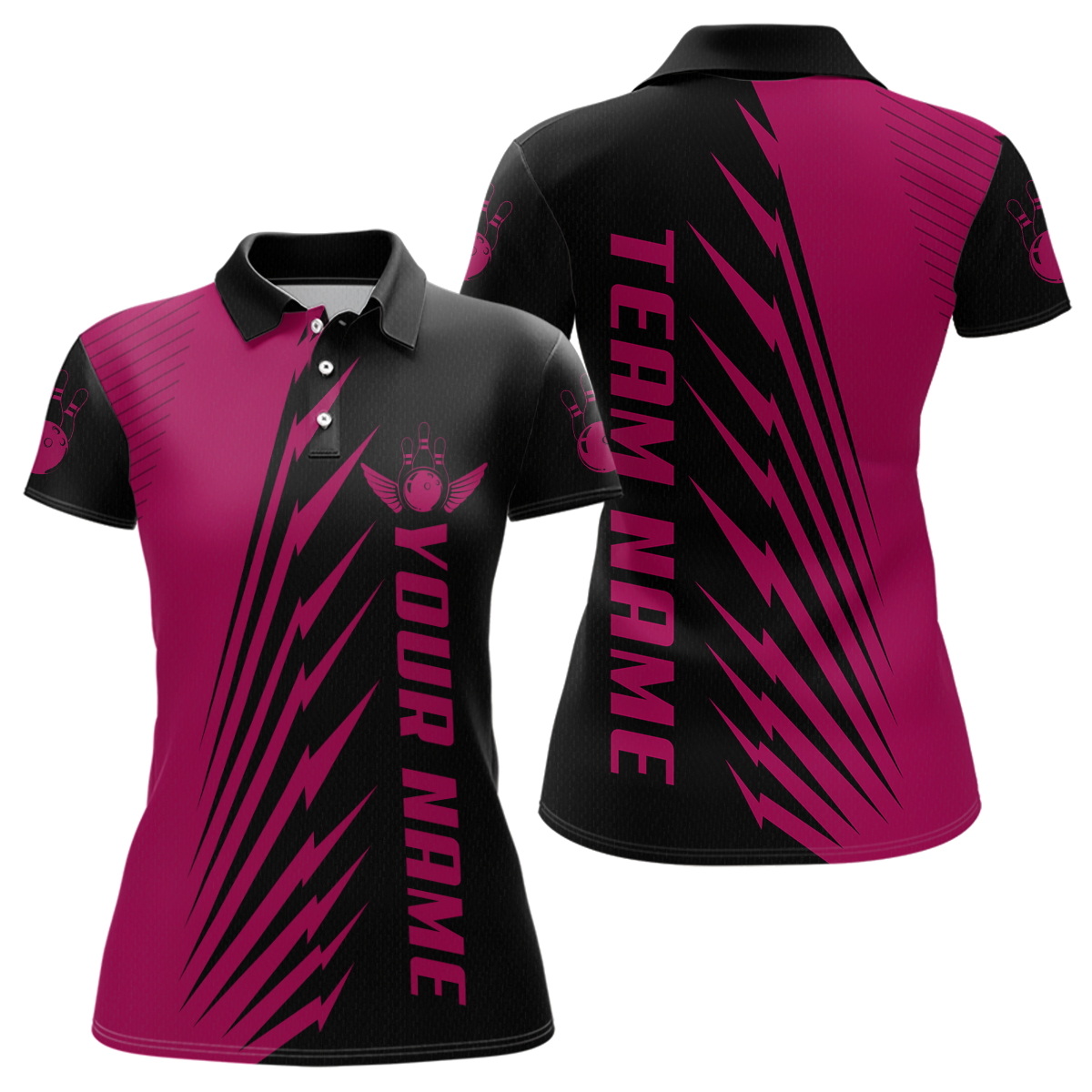 Custom Pink Bowling Shirts for Men Women Team Bowling Polo & 1/4 Zip Shirt MBL48