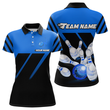 Load image into Gallery viewer, Blue Bowling Shirt Custom Bowling Jersey for Men Women Bowling Polo&amp;1/4 Zip Shirts MBL51