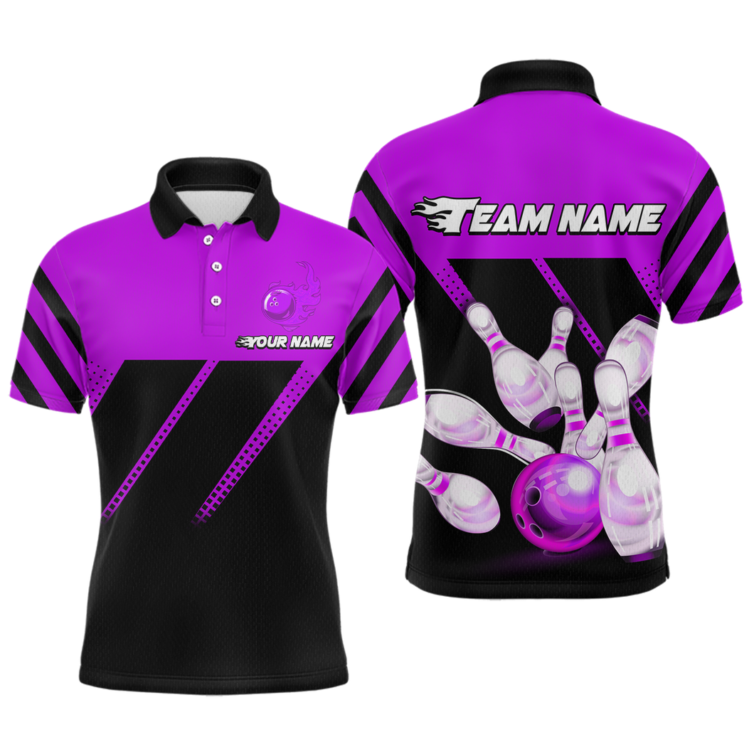 Purple Bowling Shirt Custom Bowling Jersey for Men Women Bowling Polo&1/4 Zip Shirts MBL51