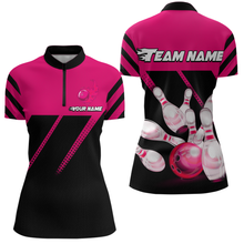 Load image into Gallery viewer, Pink Bowling Shirt Custom Bowling Jersey for Men Women Bowling Polo&amp;1/4 Zip Shirts MBL51