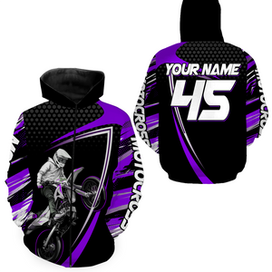 Purple Motocross Racing Hoodie Jersey For Men Women Motorcycle Dirt Bike Hoodie Zip MH124