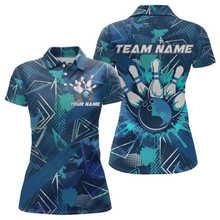 Load image into Gallery viewer, Blue Bowling Shirt Custom Bowling Jersey for Men &amp; Women Flame Bowling Shirt for Bowlers MBL55